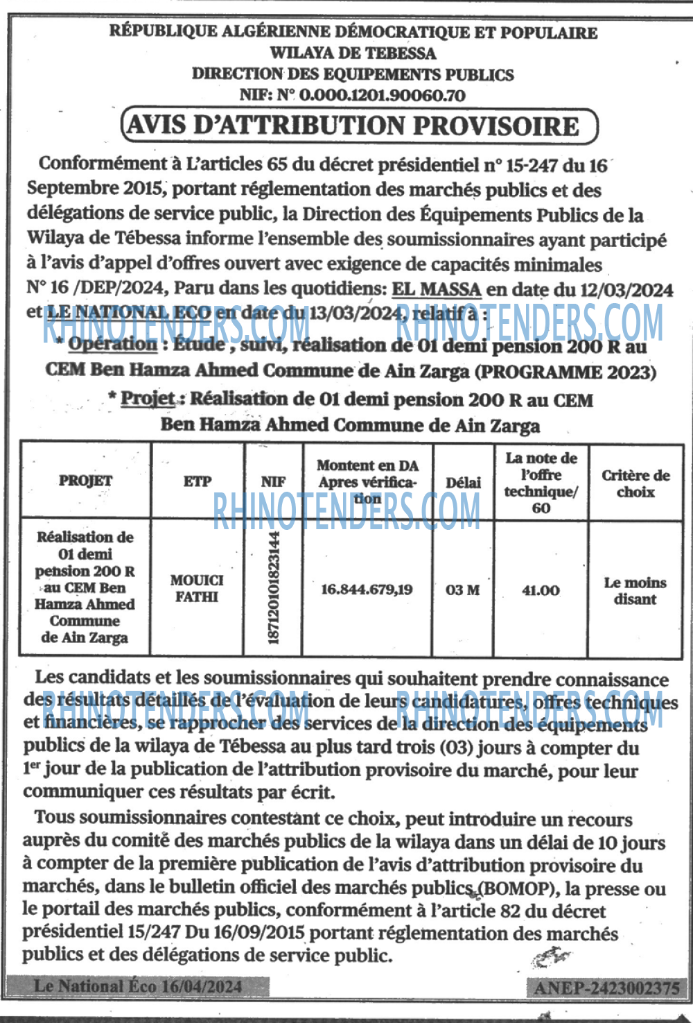 LE PROVINCIAL