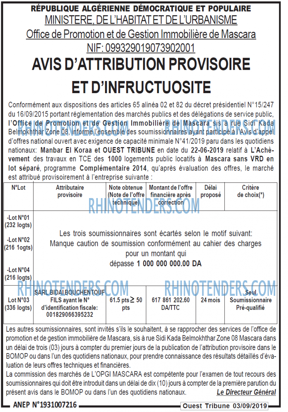 ouest TRIBUNE