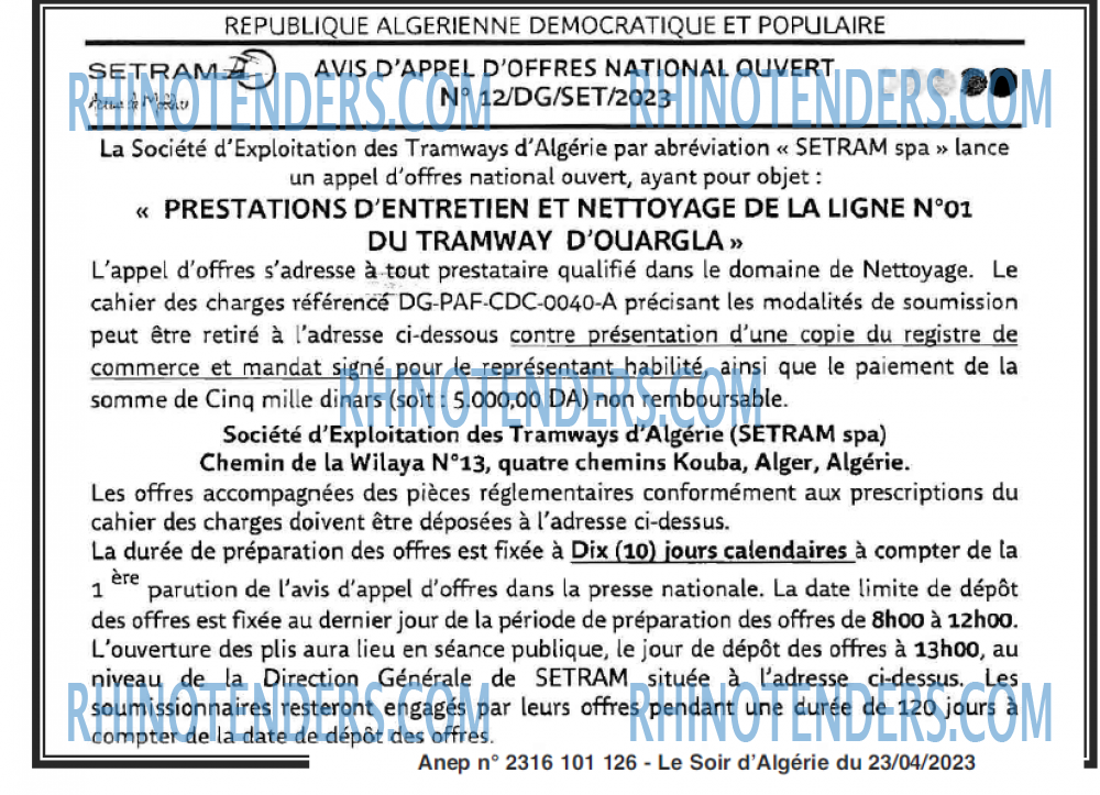 LE SOIR D'ALGERIE