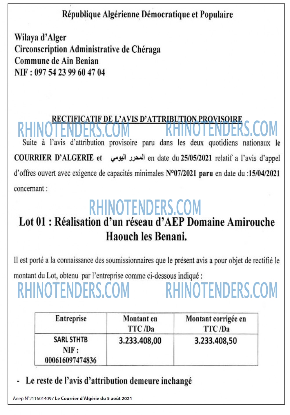 Le Courrier d'Algerie