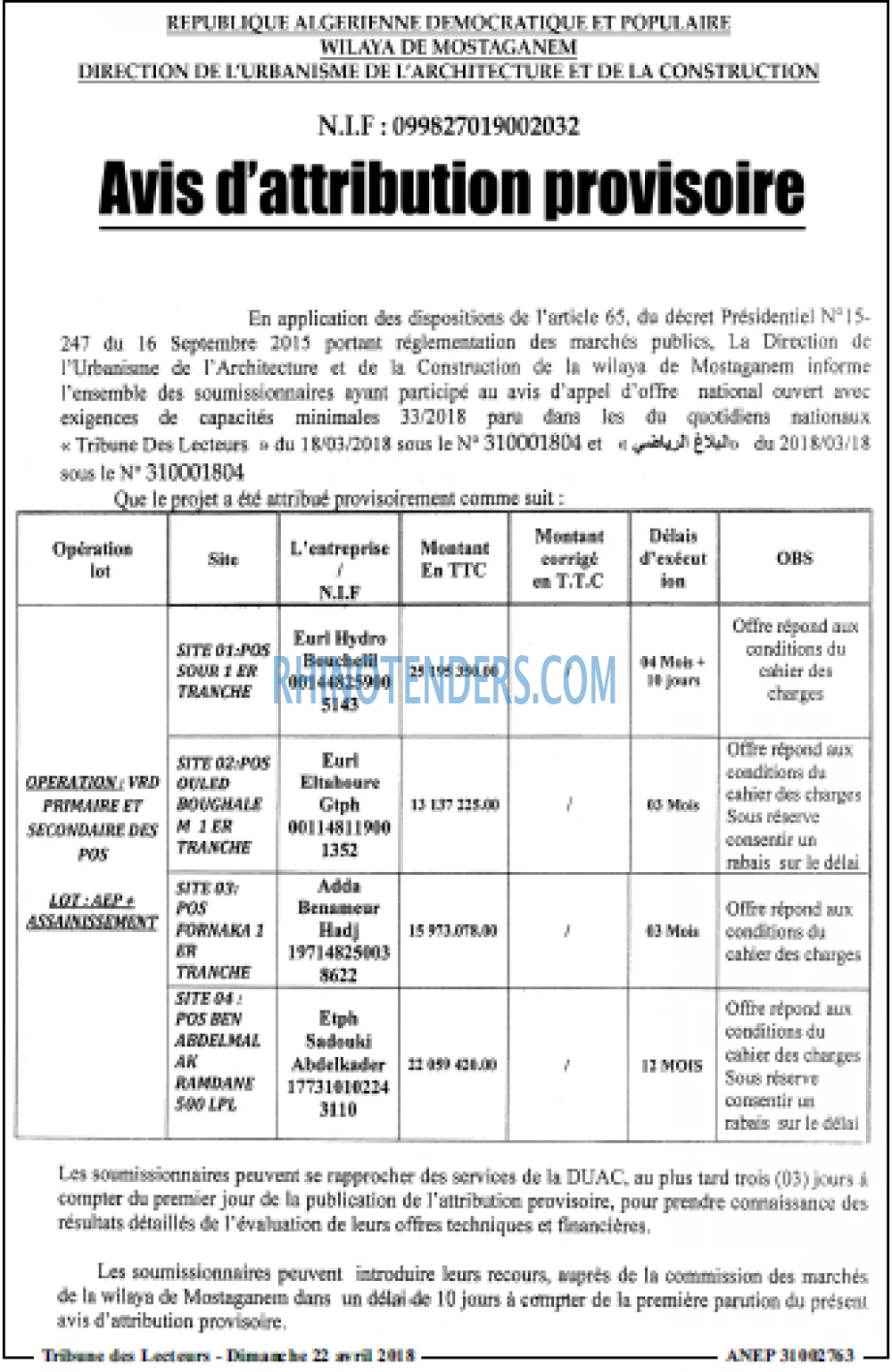 TRIBUNE DES LECTEURS
