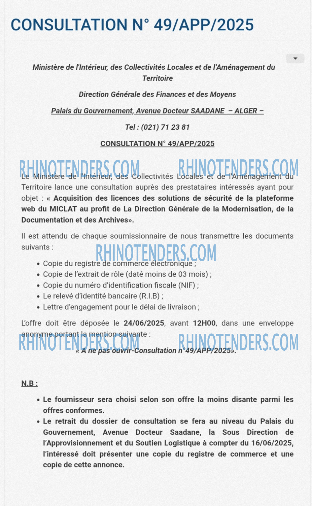 Rhinotenders