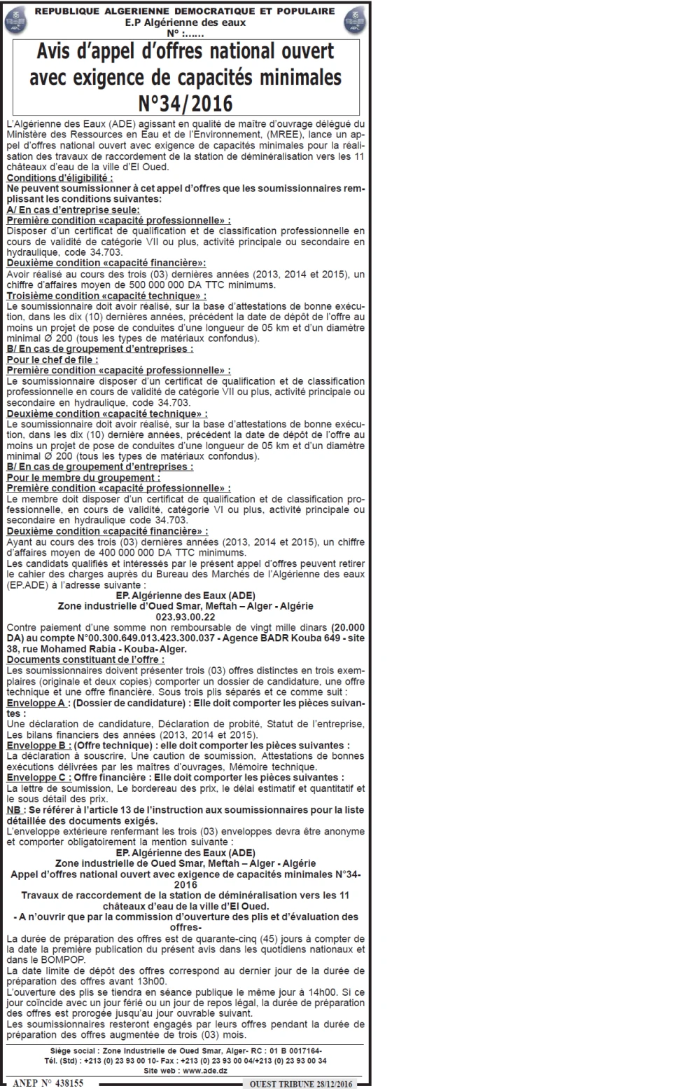 ouest TRIBUNE