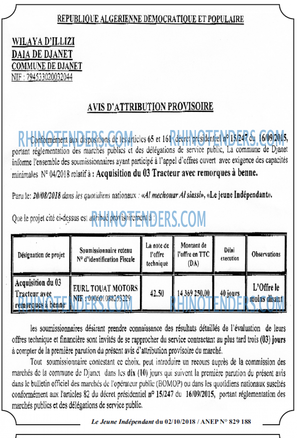 Jeune Independant
