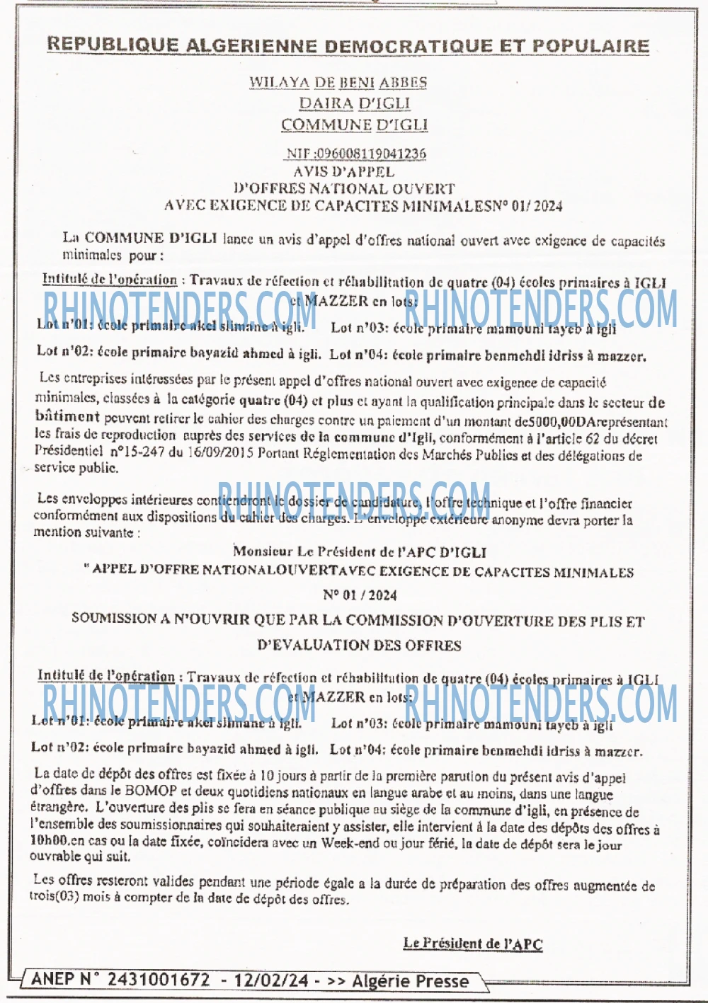 ALGERIE PRESSE