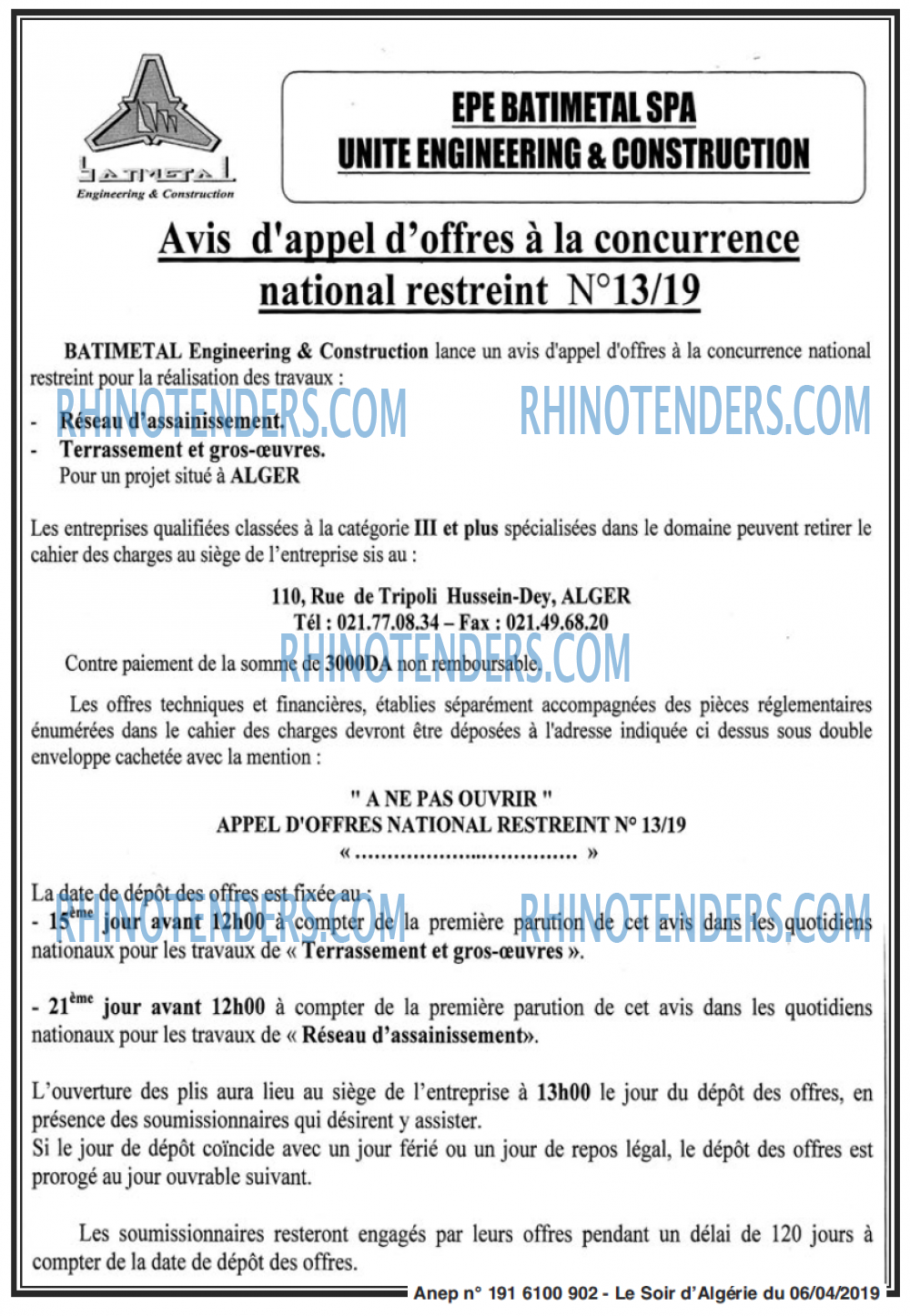 LE SOIR D'ALGERIE