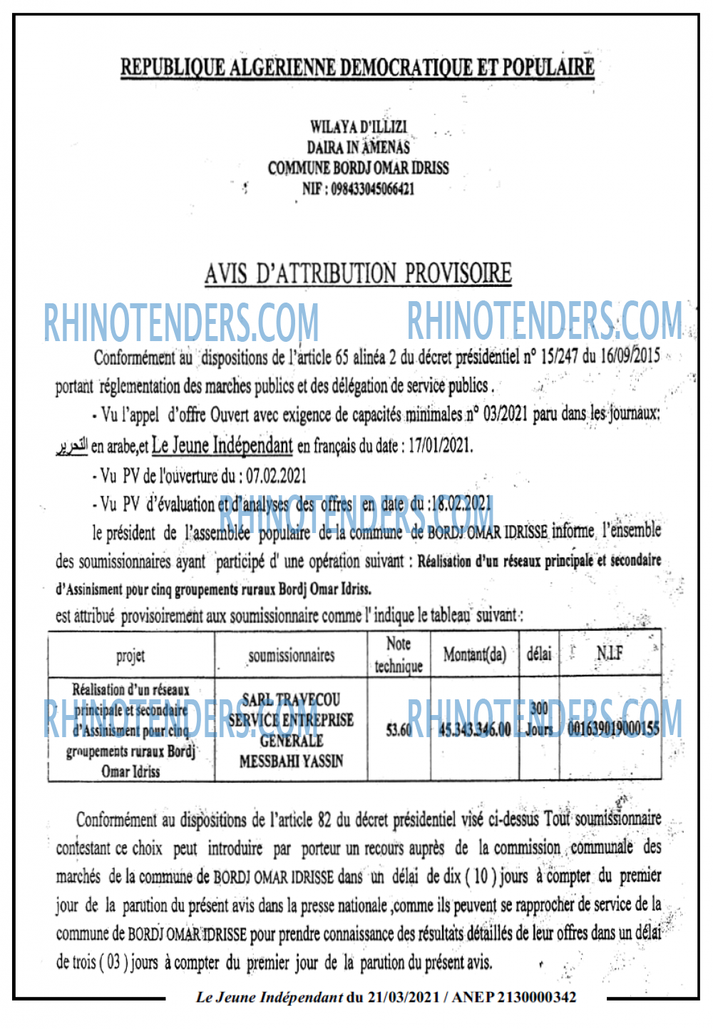 Jeune Independant