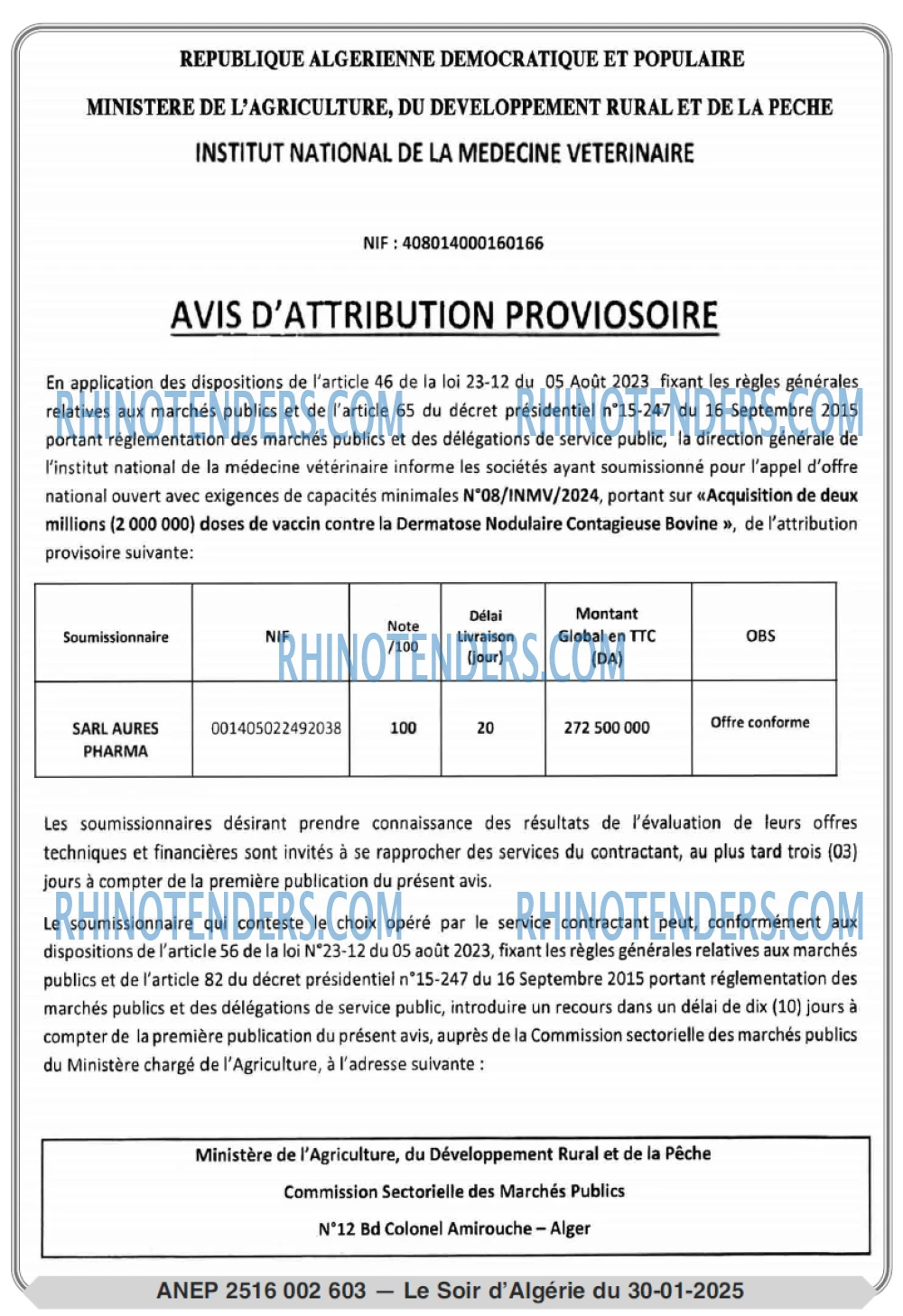 LE SOIR D'ALGERIE