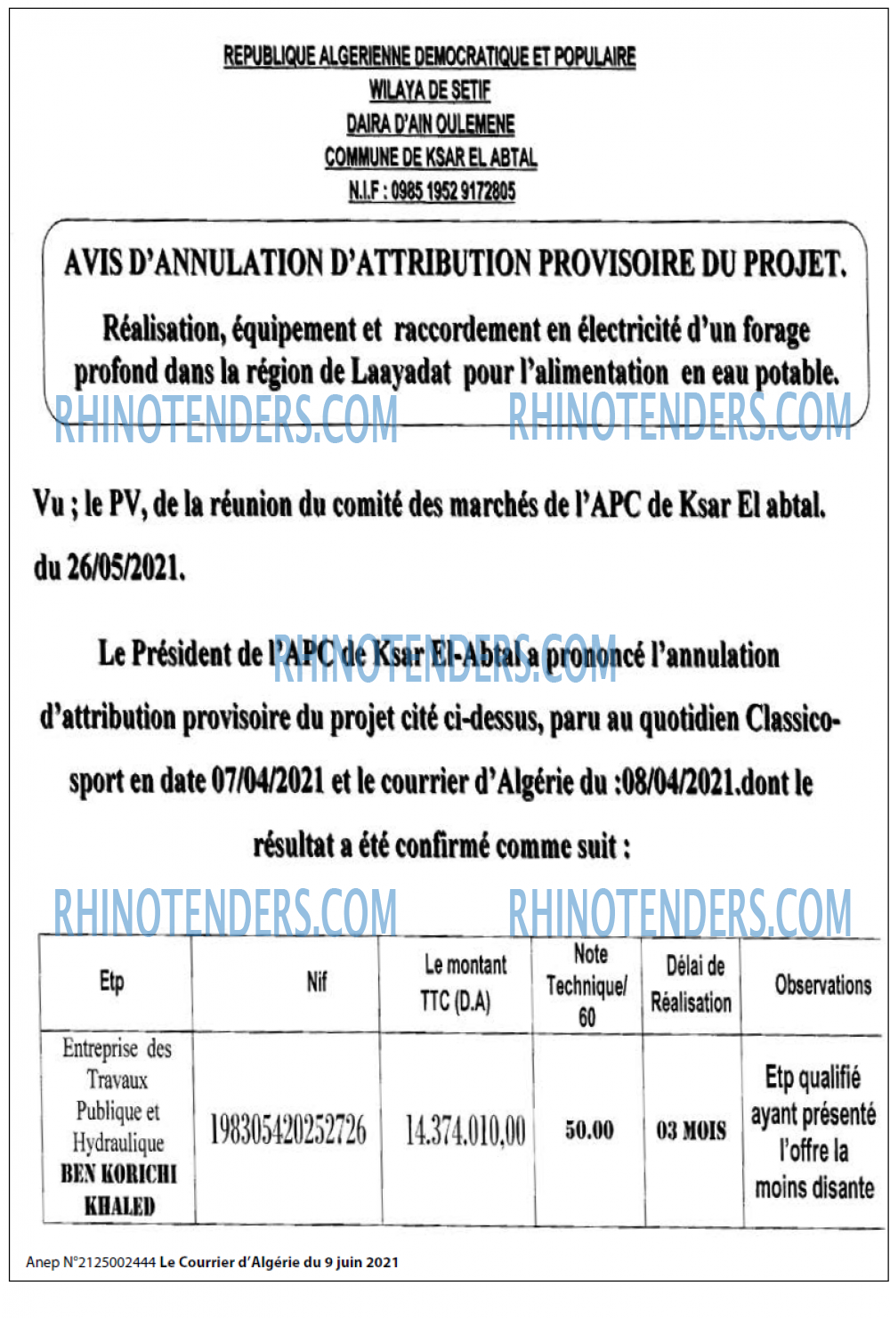 Le Courrier d'Algerie