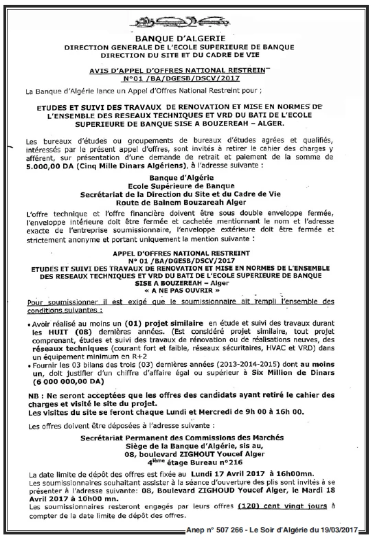 LE SOIR D'ALGERIE