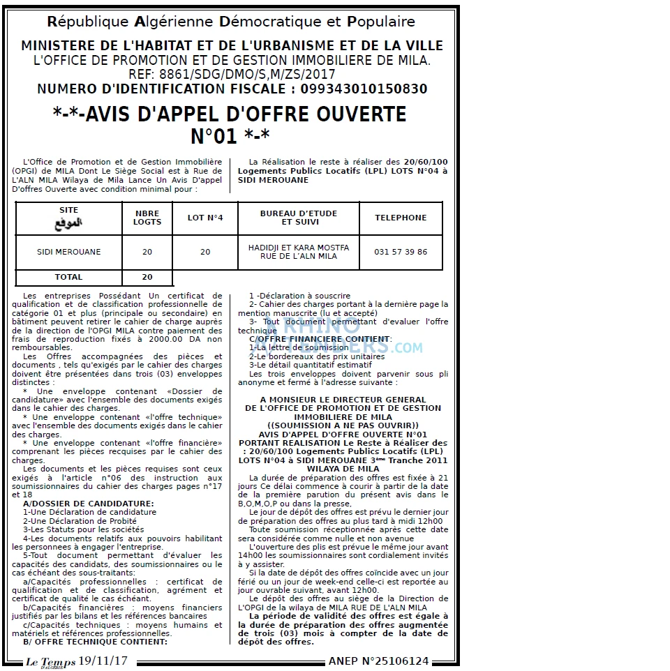 LE TEMPS D'ALGERIE