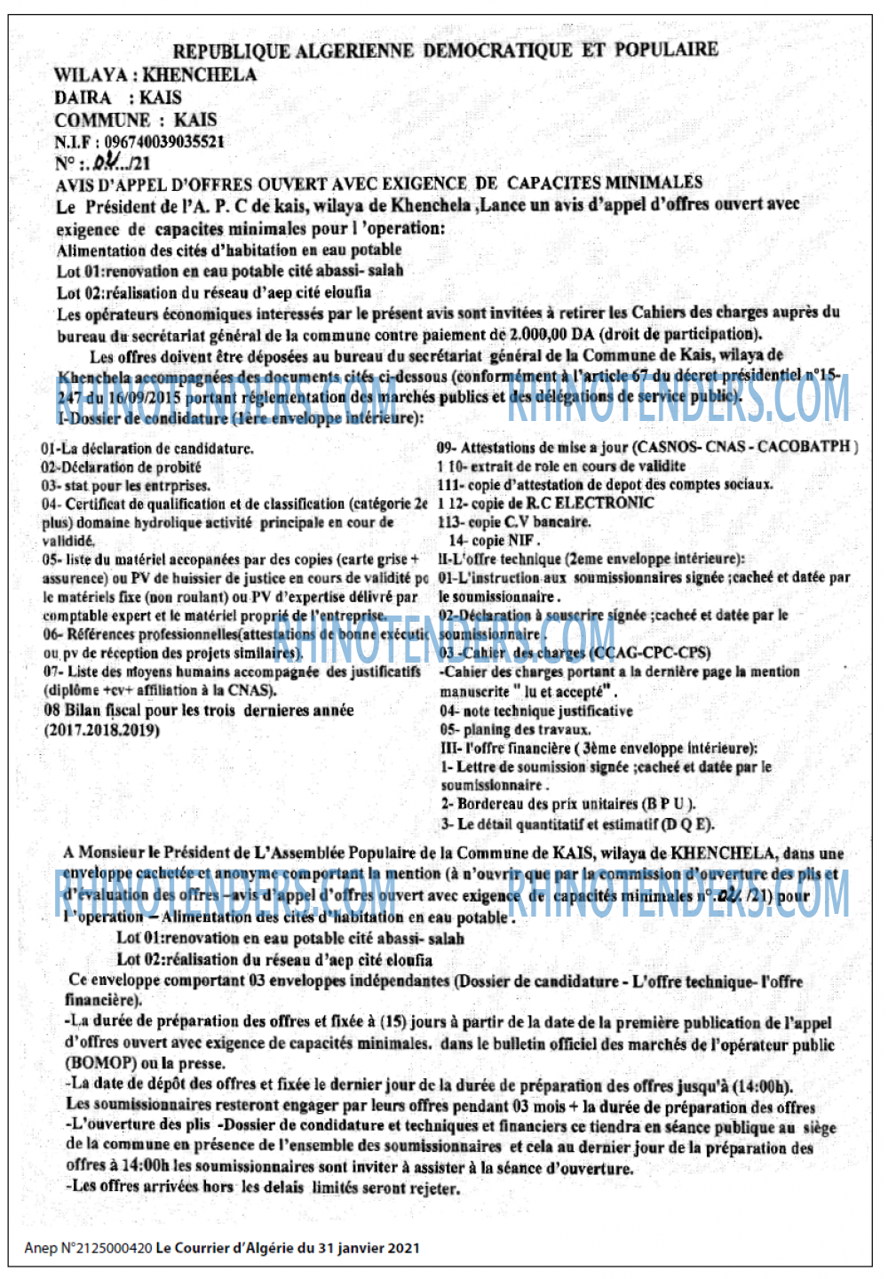 Le Courrier d'Algerie