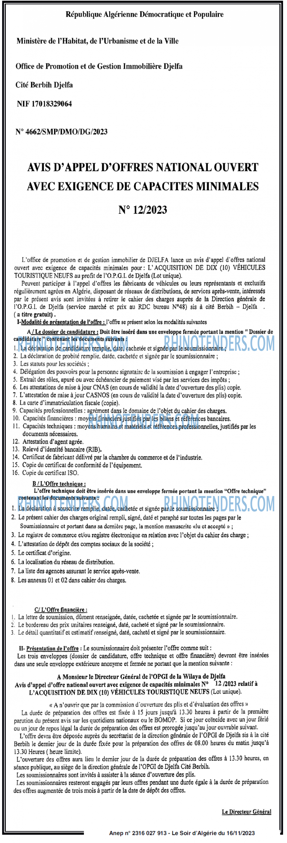 LE SOIR D'ALGERIE