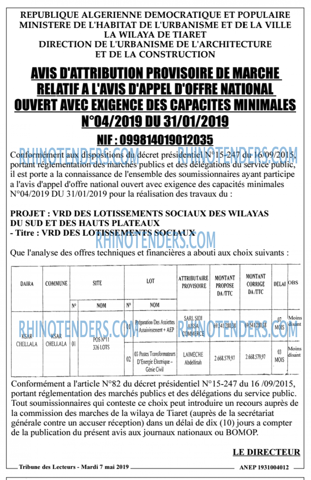TRIBUNE DES LECTEURS