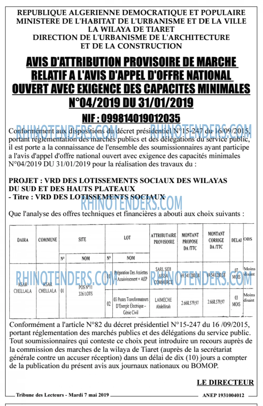 TRIBUNE DES LECTEURS