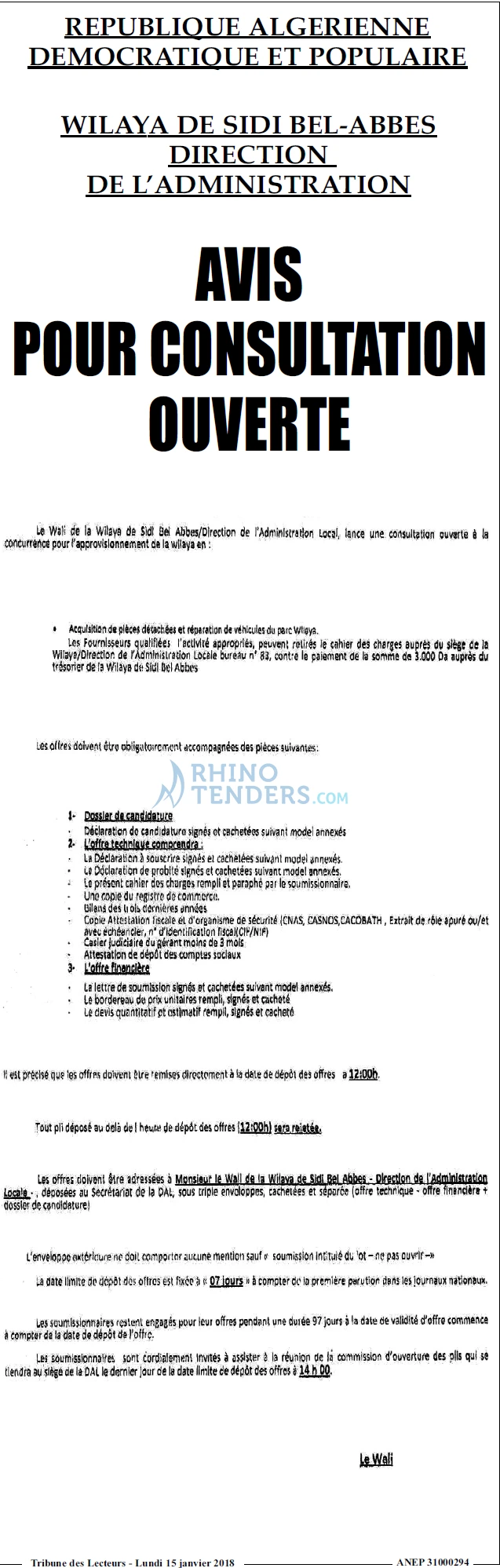 TRIBUNE DES LECTEURS