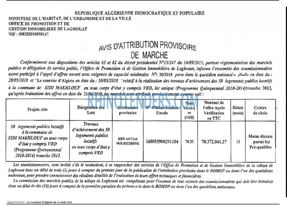 Le Courrier d'Algerie