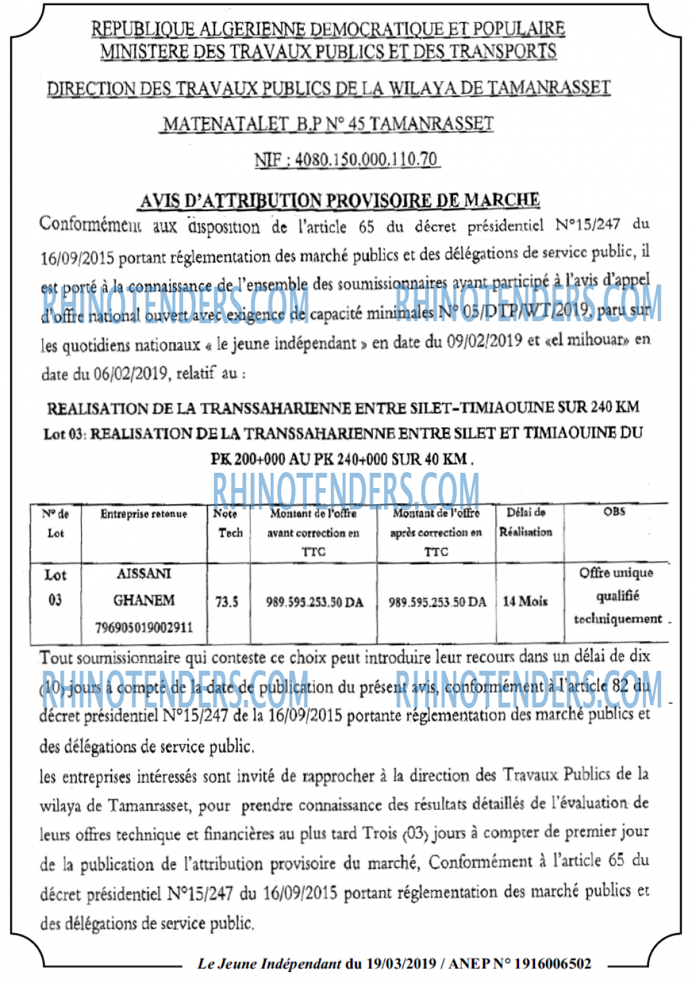 Le jeune indépendant
