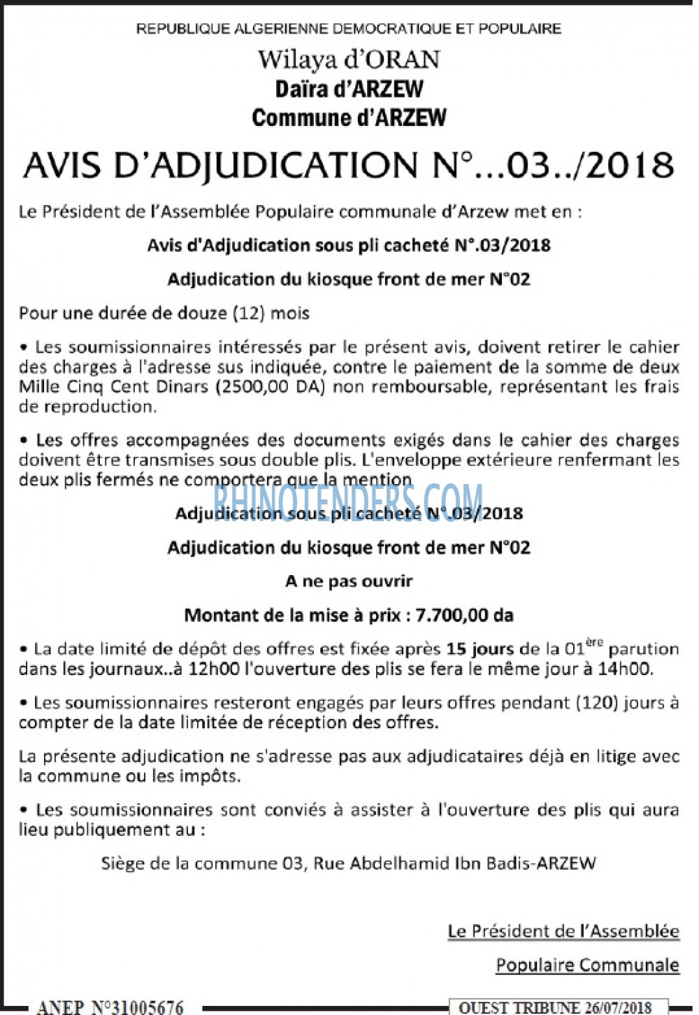 ouest TRIBUNE