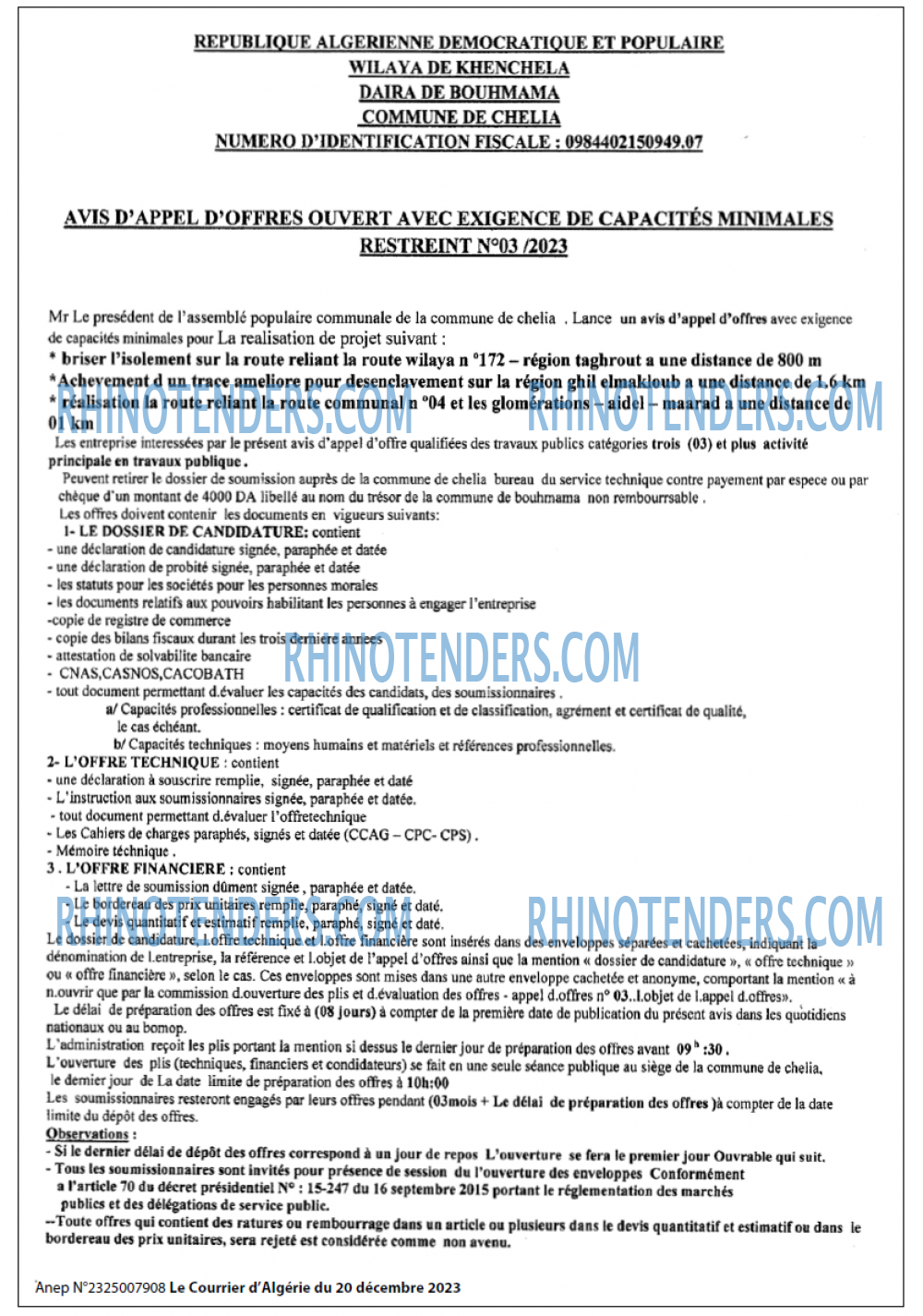 Le Courrier d'Algerie
