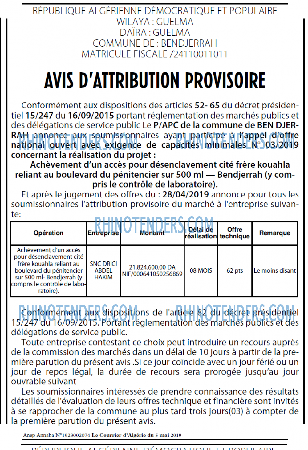 Le Courrier d'Algerie