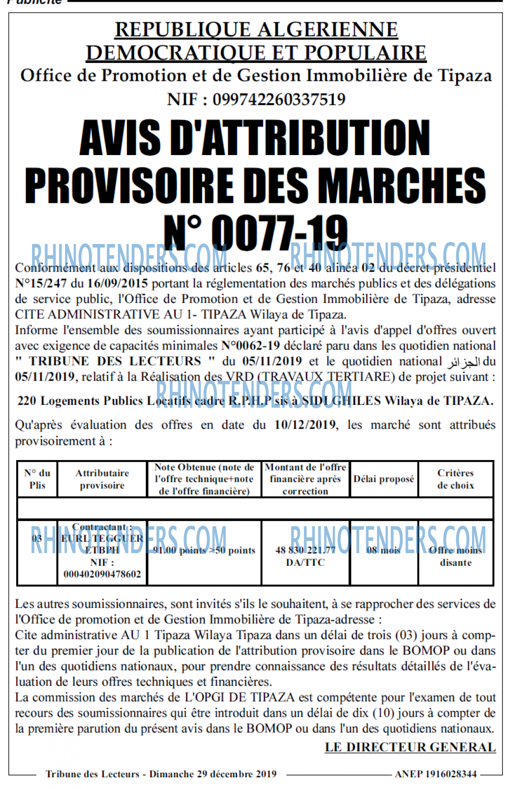 TRIBUNE DES LECTEURS