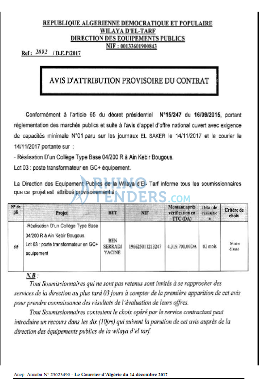 Le Courrier d'Algerie