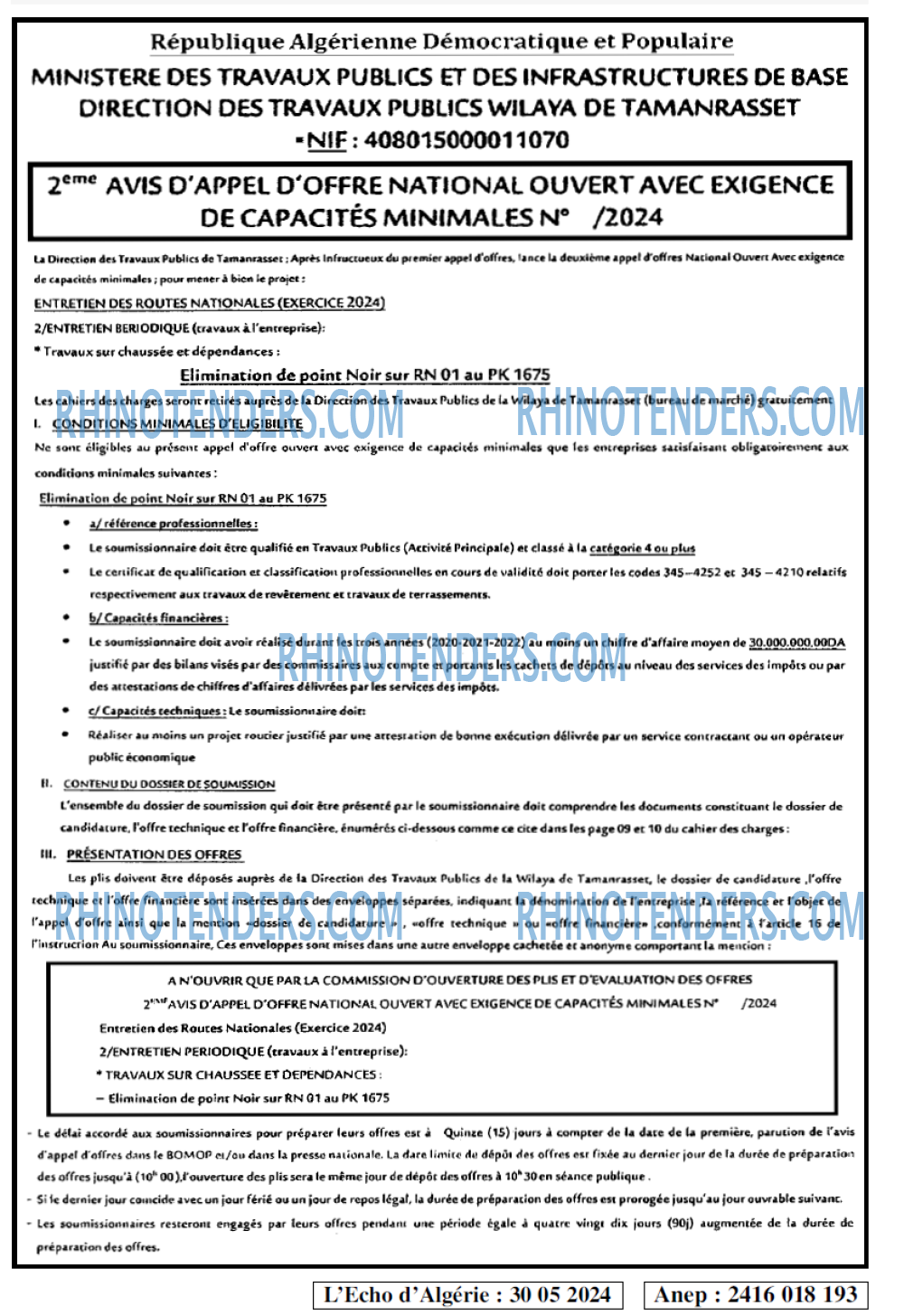 L'ECHO D'ALGERIE