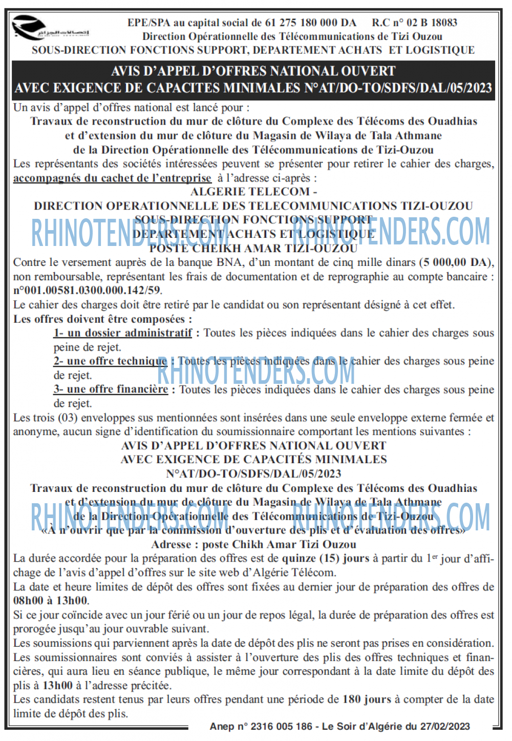 LE SOIR D'ALGERIE