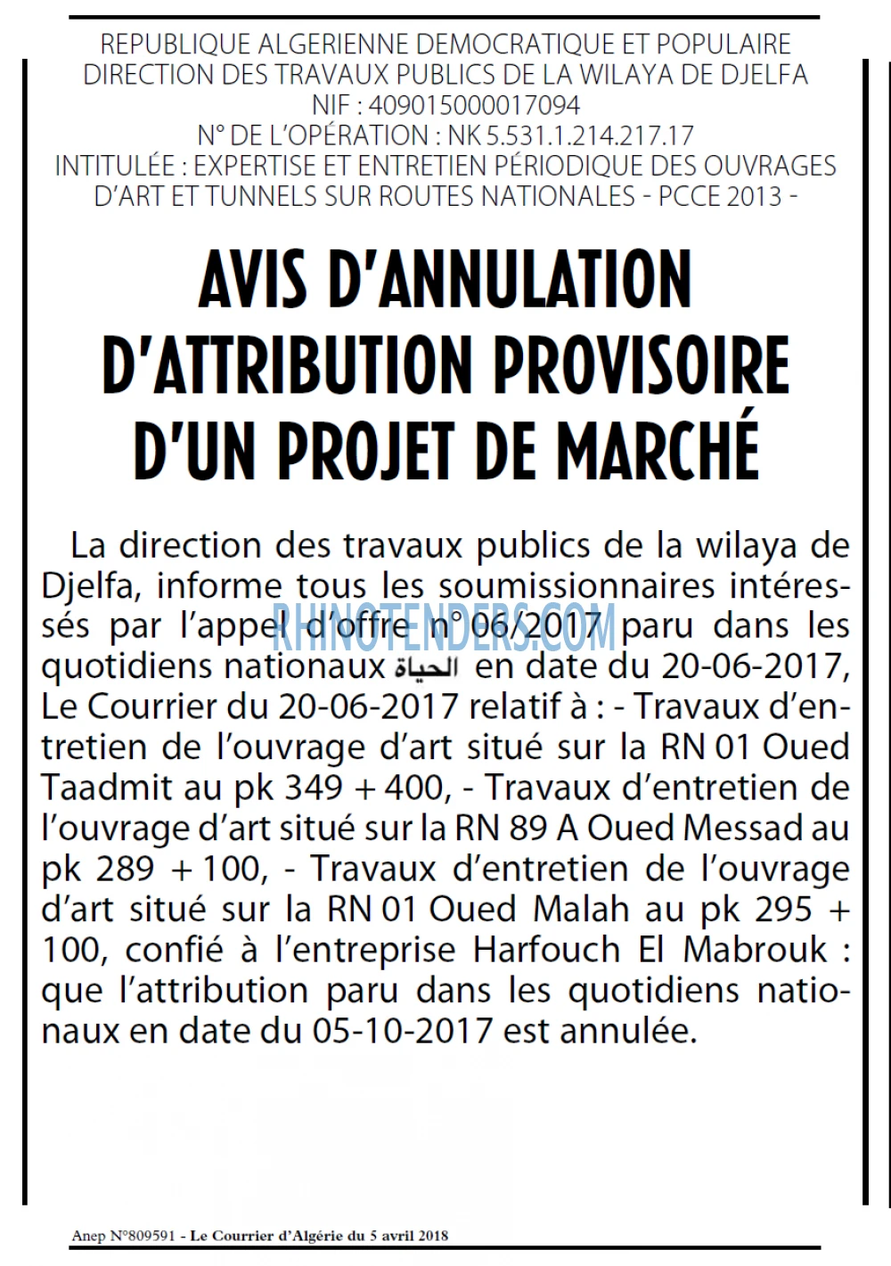 Le Courrier d'Algerie