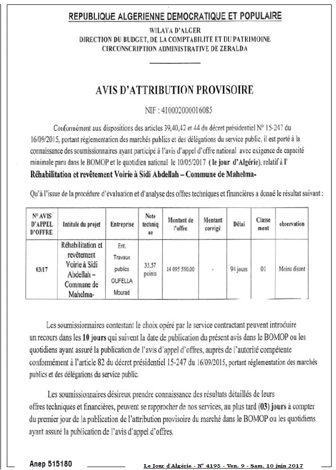 Le Jour d'Algérie