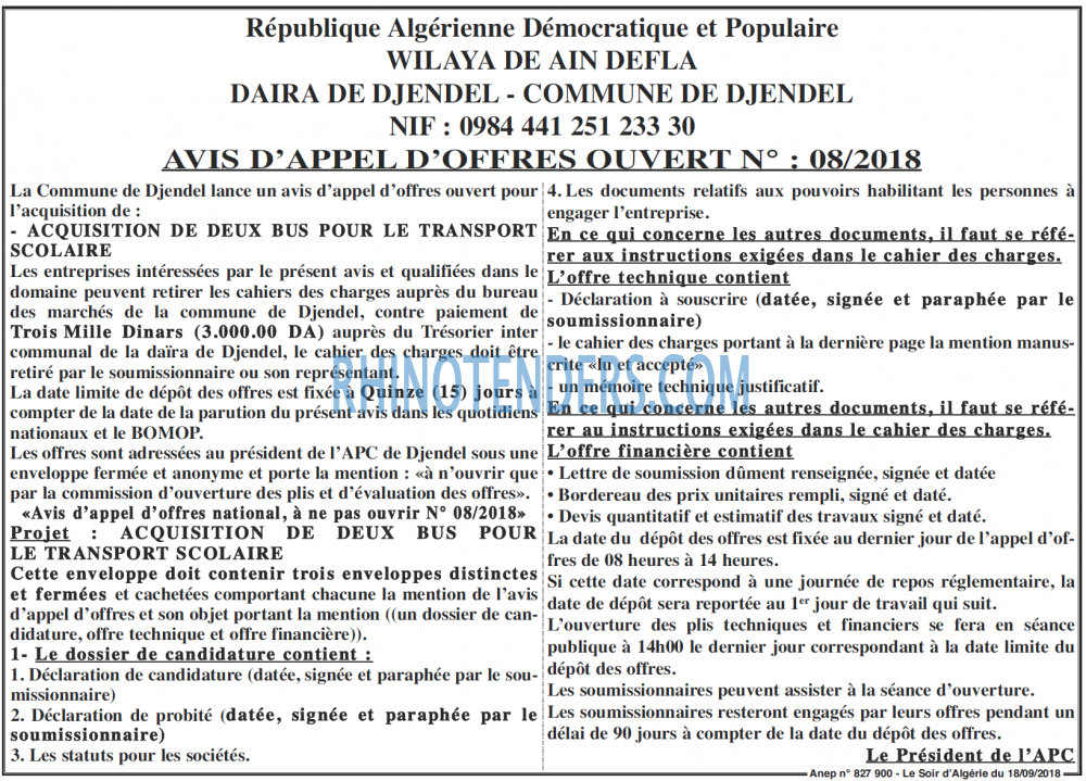 LE SOIR D'ALGERIE