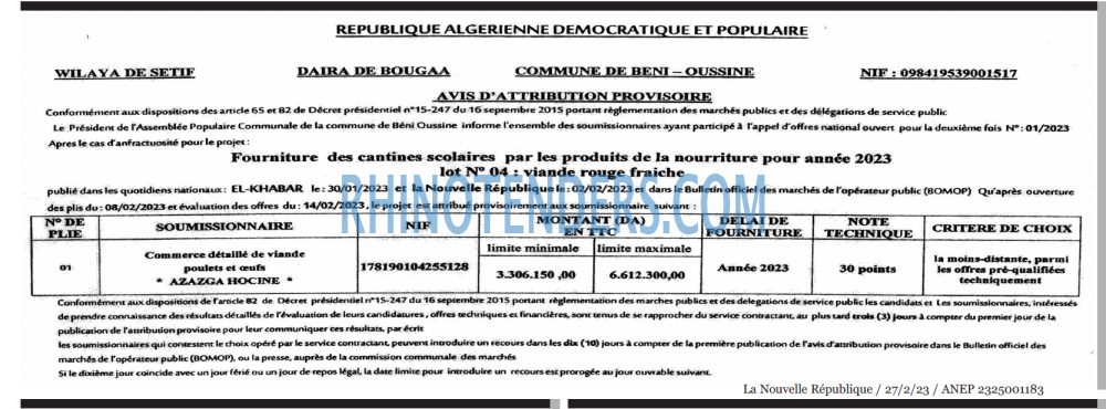 NOUVELLE REPUBLIQUE