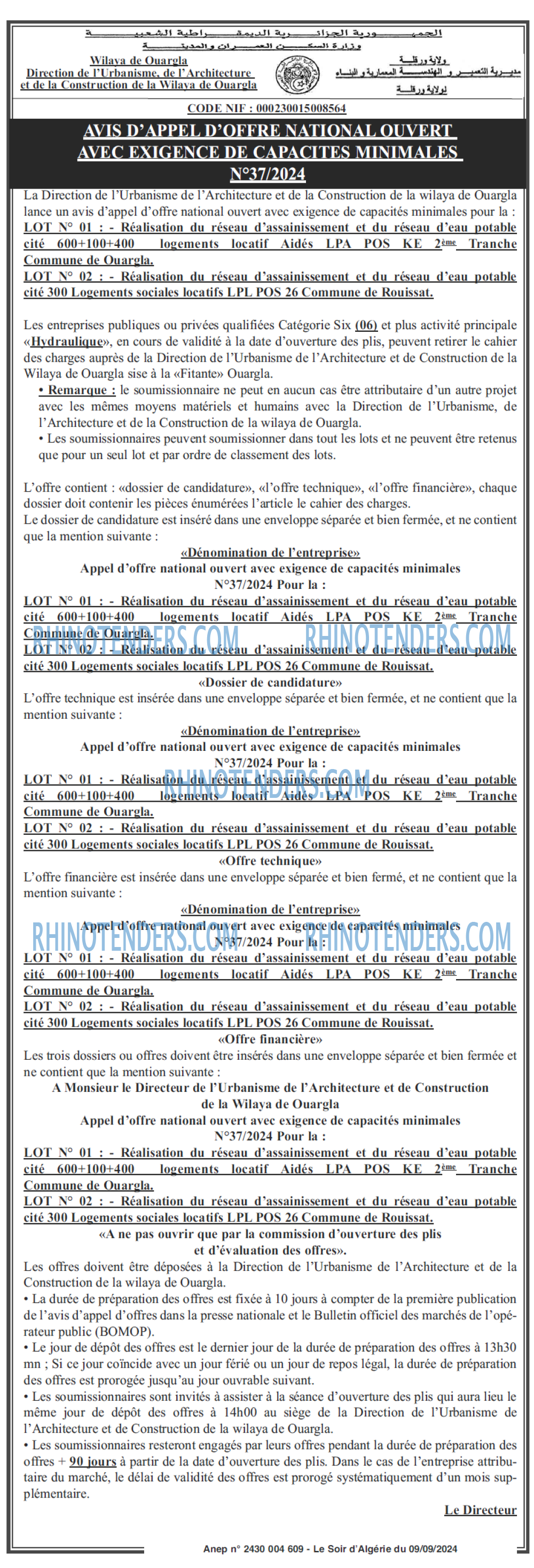 LE SOIR D'ALGERIE
