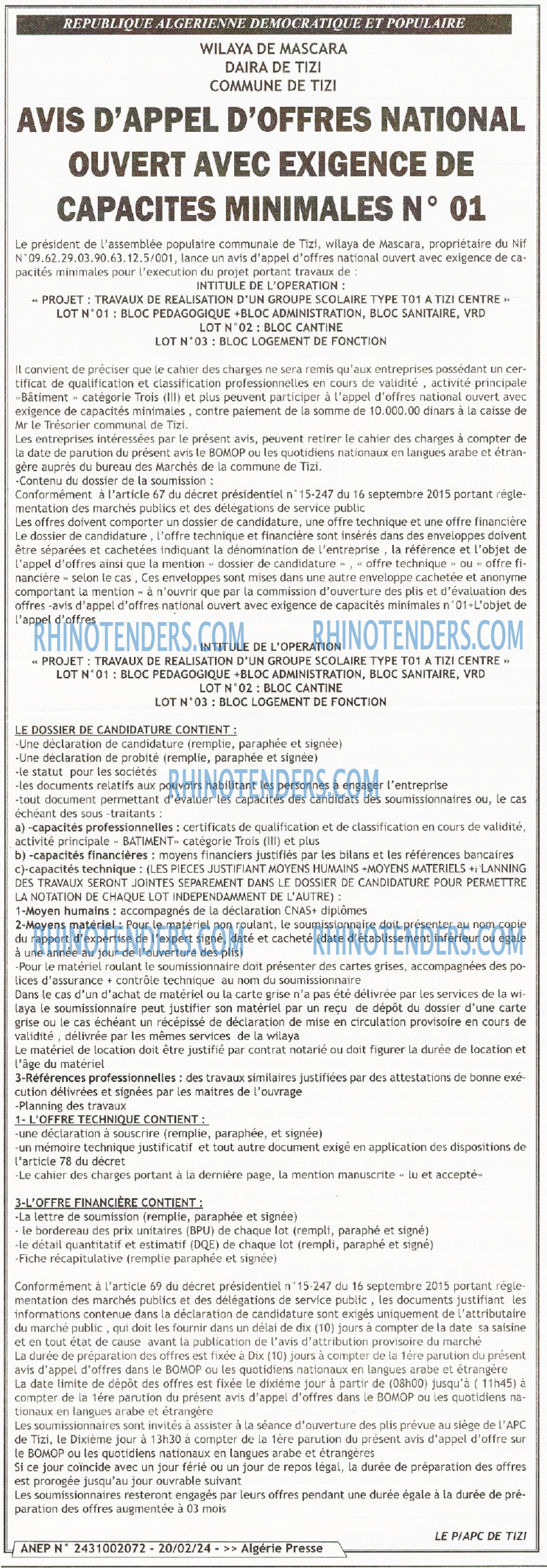 ALGERIE PRESSE