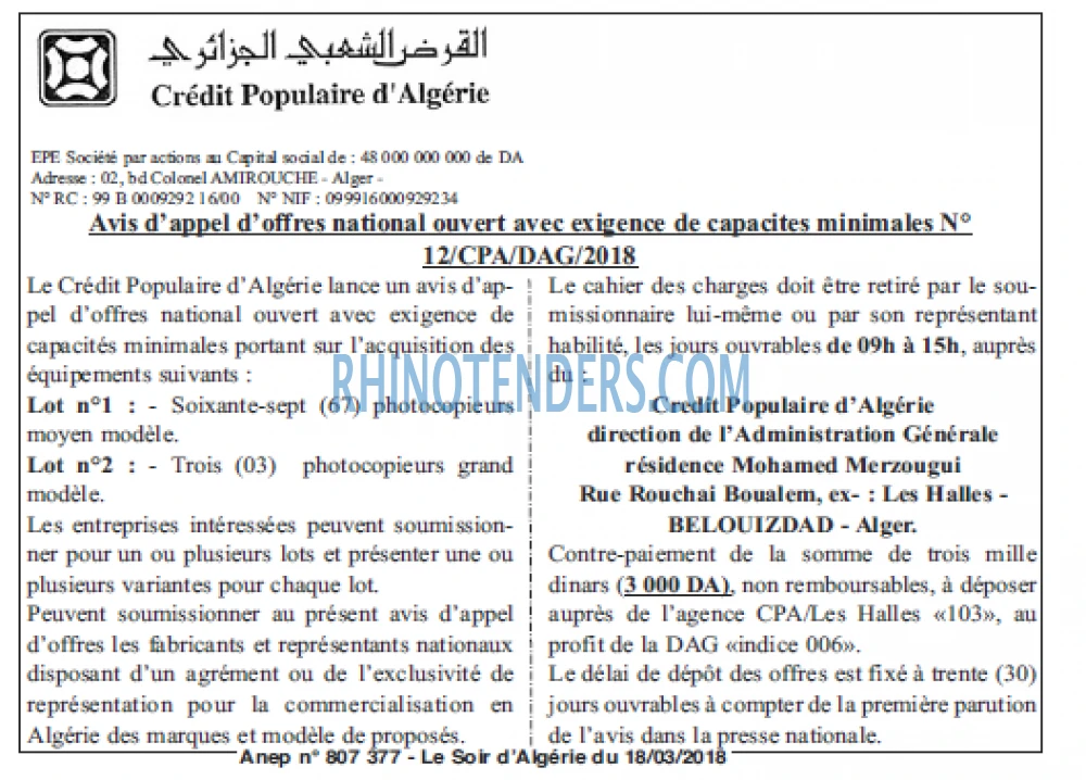 LE SOIR D'ALGERIE