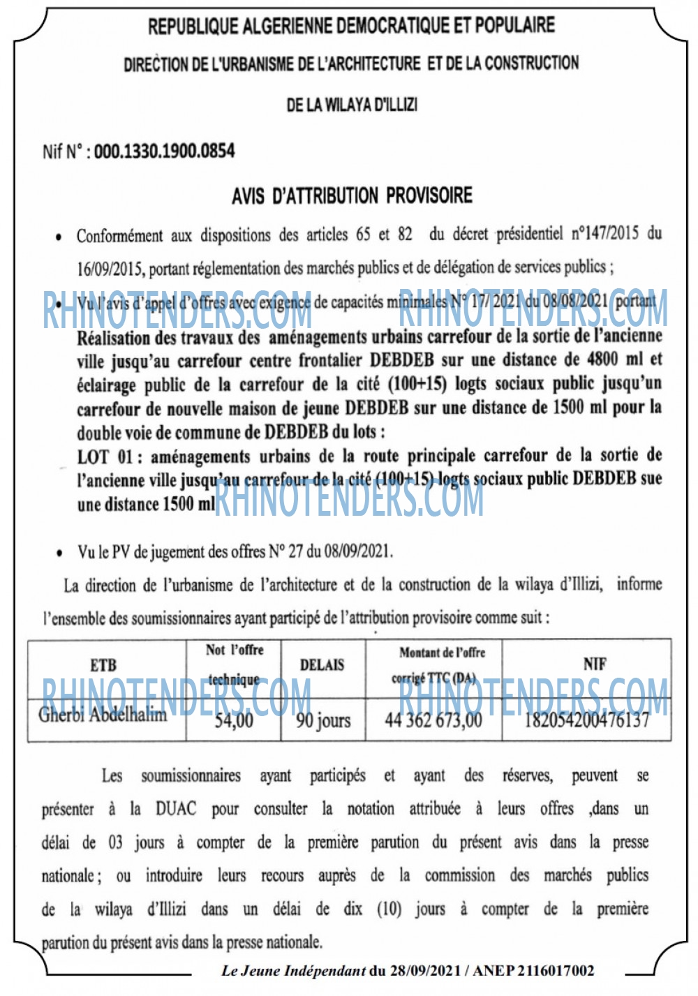 Le jeune indépendant