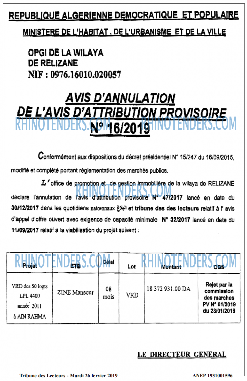 TRIBUNE DES LECTEURS