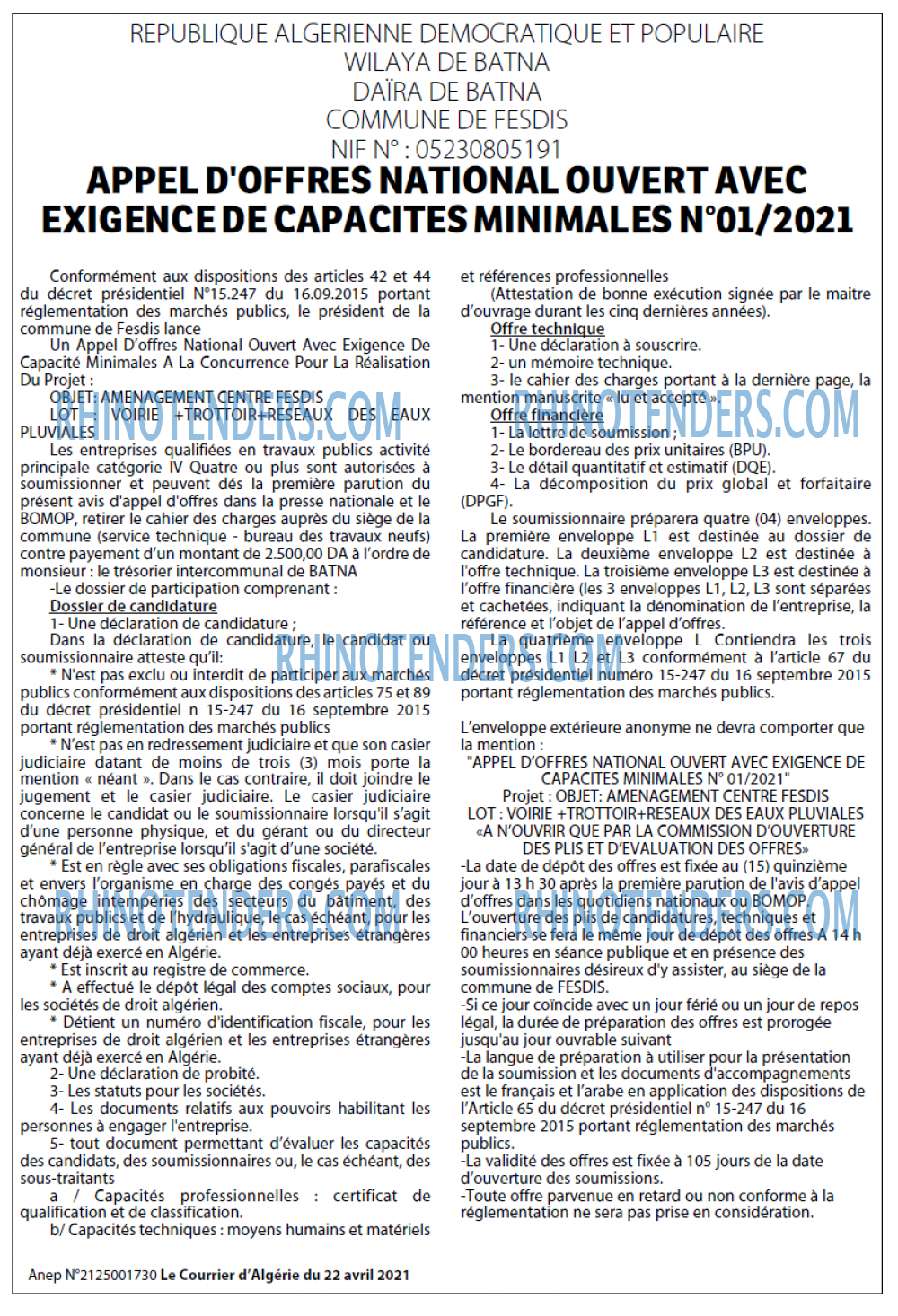 Le Courrier d'Algerie