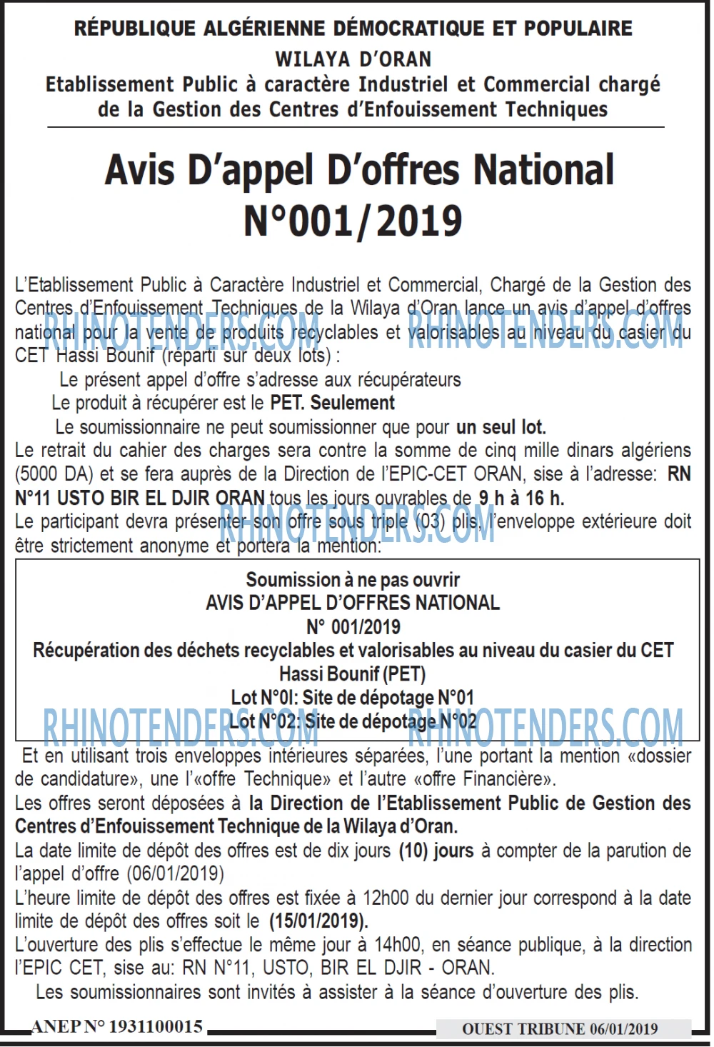 ouest TRIBUNE