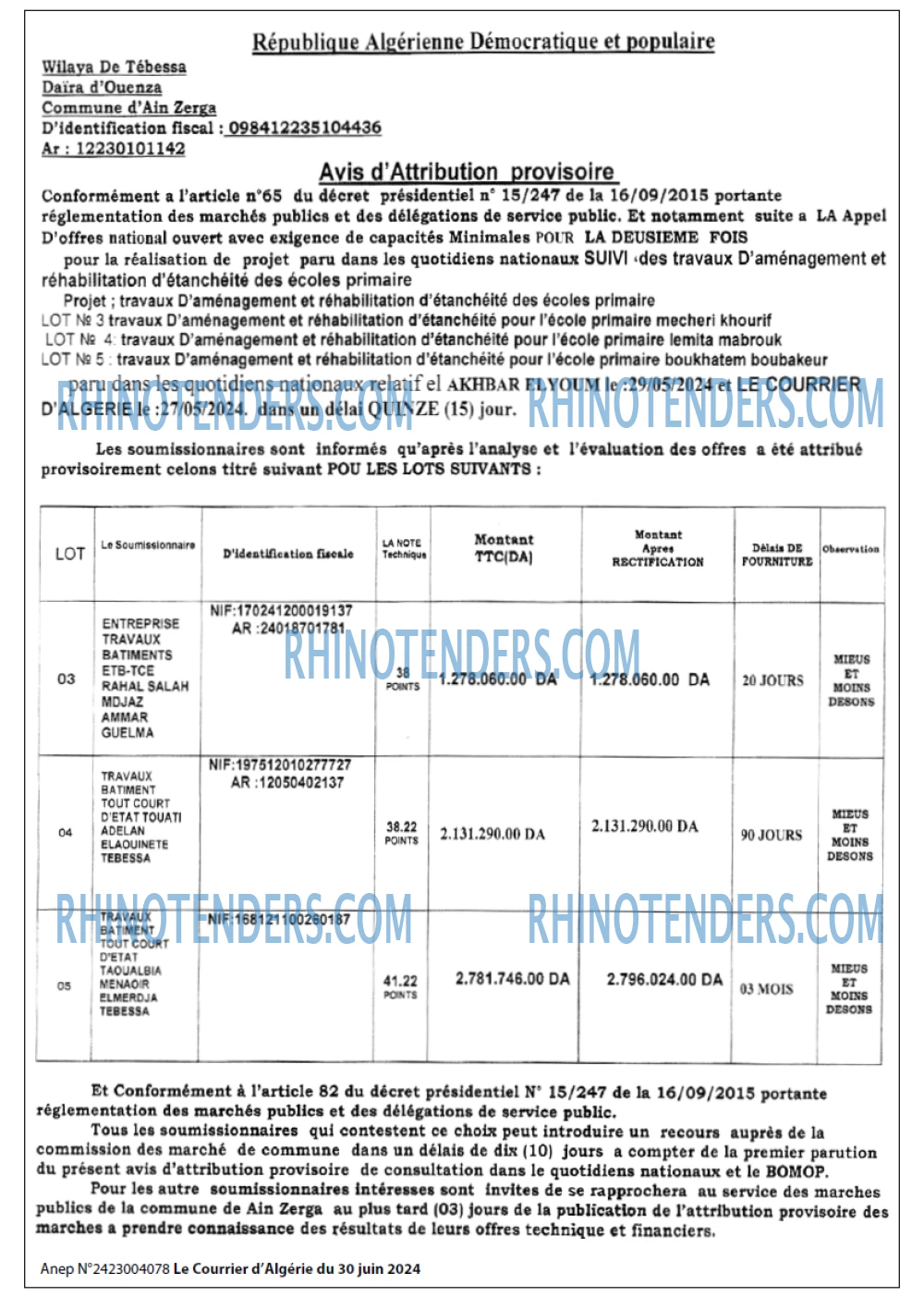 Le Courrier d'Algerie