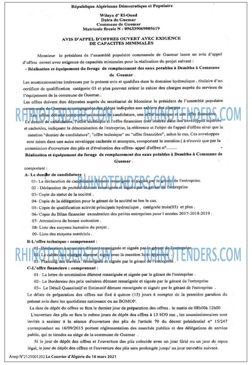 Le Courrier d'Algerie