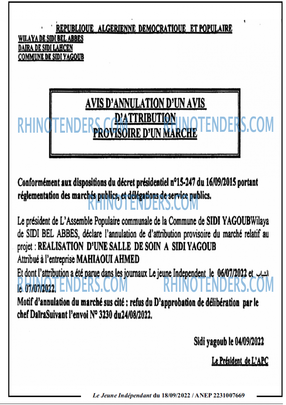 Jeune Independant