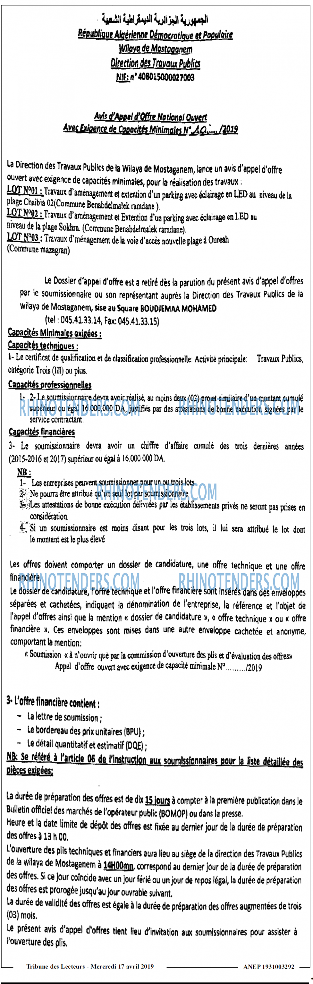 TRIBUNE DES LECTEURS