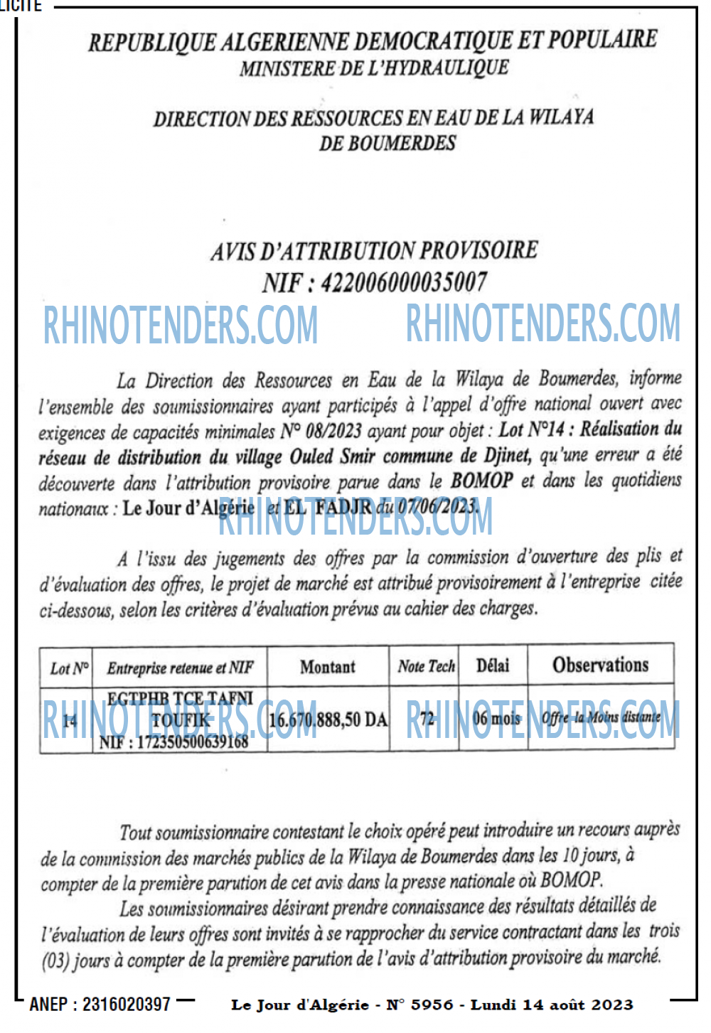 Le Jour d'Algérie