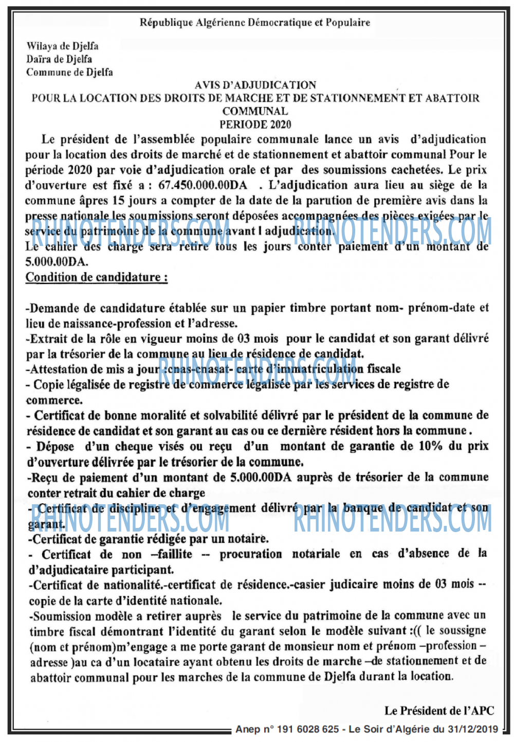 LE SOIR D'ALGERIE