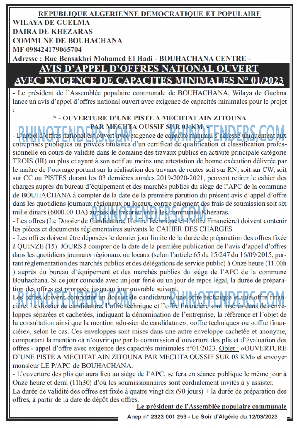 LE SOIR D'ALGERIE