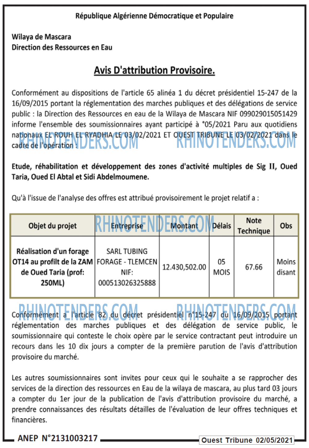 ouest TRIBUNE