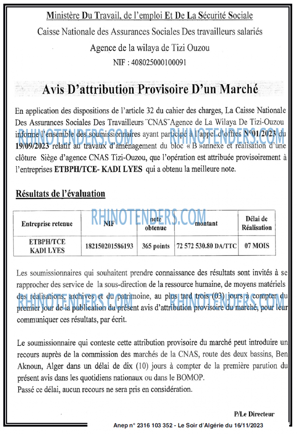 LE SOIR D'ALGERIE