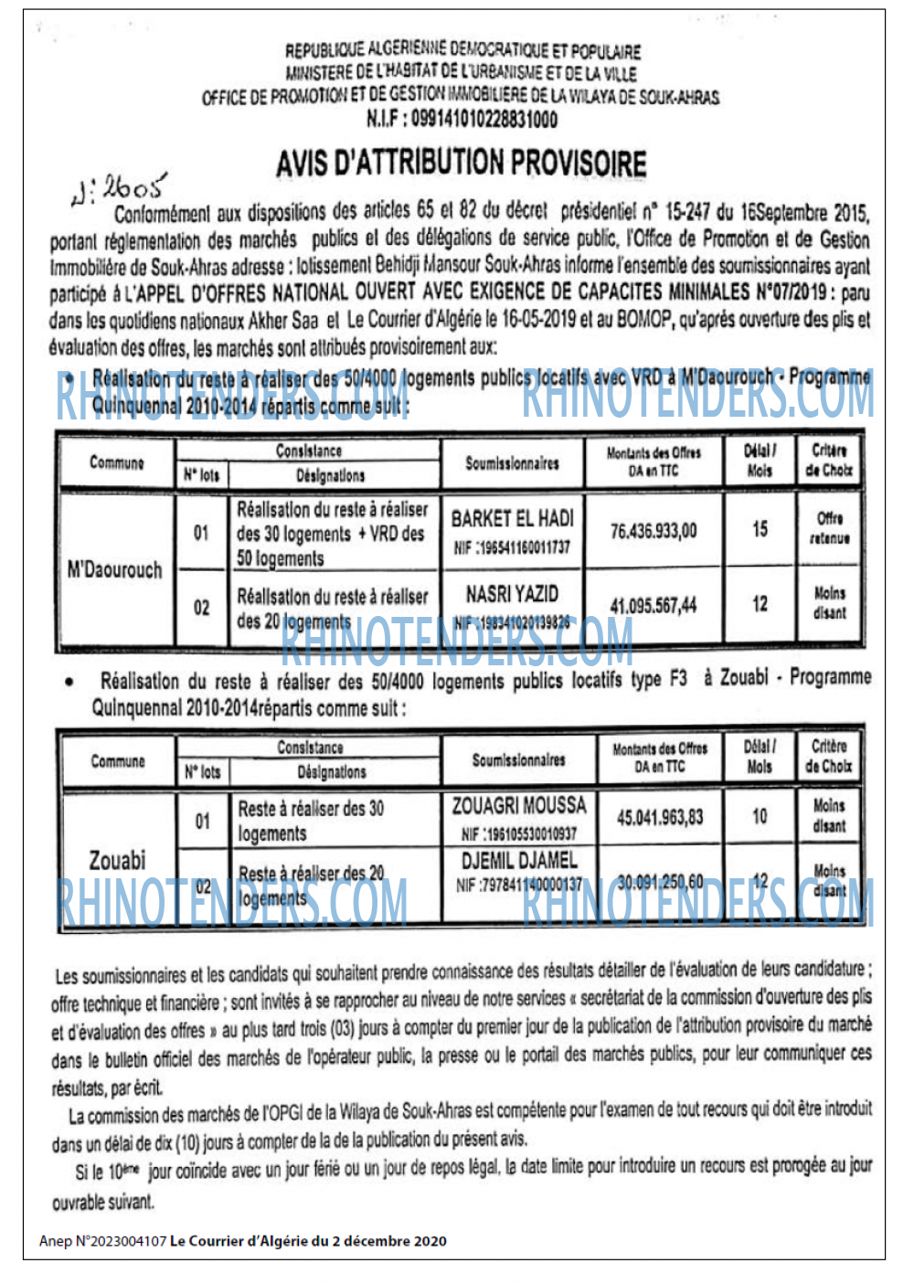 Le Courrier d'Algerie